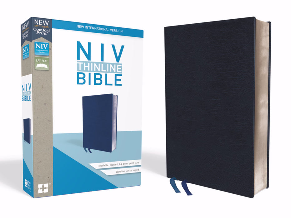 NIV Thinline Bible (Comfort Print)-Navy Bonded Leather
