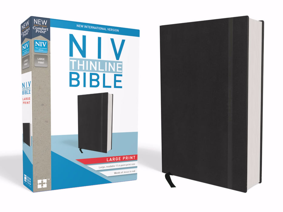 NIV Thinline Bible/Large Print (Comfort Print)-Black Hardcover