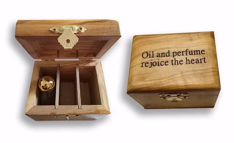 Anointing Oil-Rejoice The Heart In Olivewood Box