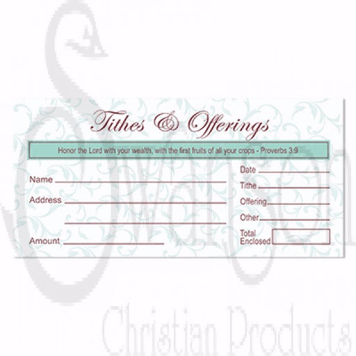 Offering Envelope-Tithes & Offerings (Proverbs 3:9) (Pack Of 100) (Pkg-100)