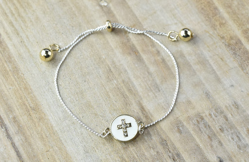 Bracelet-Eden Merry-Inspired-Faith Cross-Silver