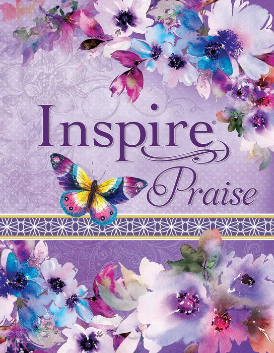 NLT2 Inspire Praise Bible-Purple Garden LeatherLike