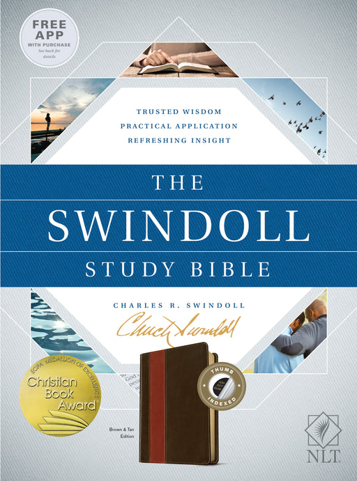NLT2 Swindoll Study Bible-Brown/Tan TuTone Indexed