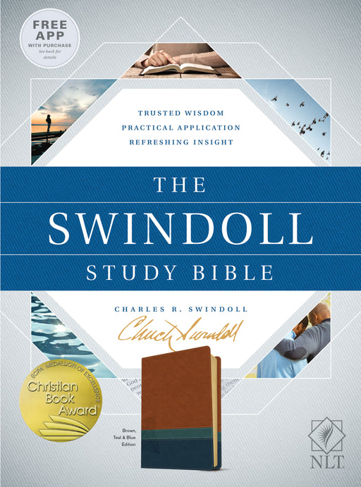 NLT2 Swindoll Study Bible-Brown/Teal/Blue TuTone