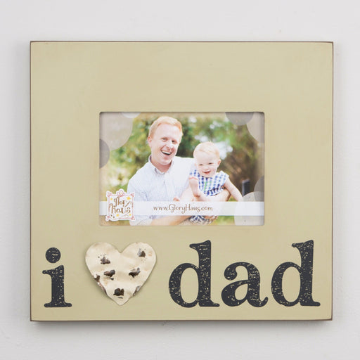 Frame-I Love Dad w/Tin Heart (10 x 12) (Holds 5 x 7 Photo)
