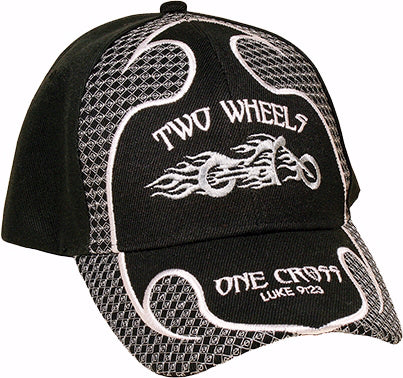 Cap-Two Wheels, One Cross-Black