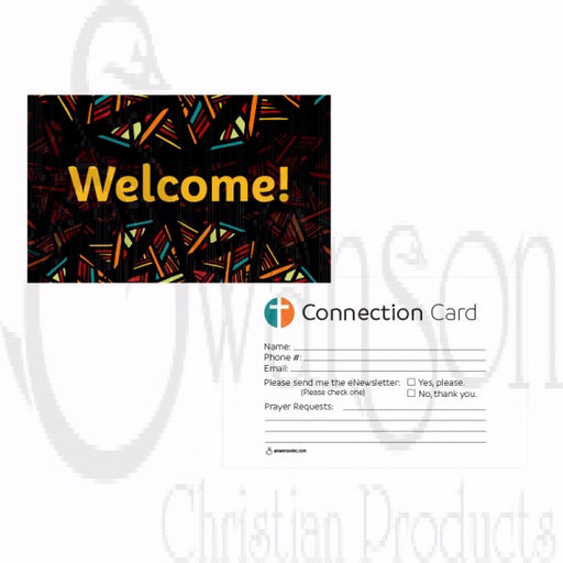 Visitor Card-Welcome! (Multi Color Pattern) (Pack Of 50) (Pkg-50)