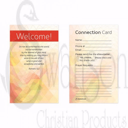 Visitor Card-Welcome! (Romans 12:2) (Pack Of 50) (Pkg-50)