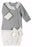 Shimmer Gown-Gray w/Cream Ruffle & Silver Accents (0-6 Mo)