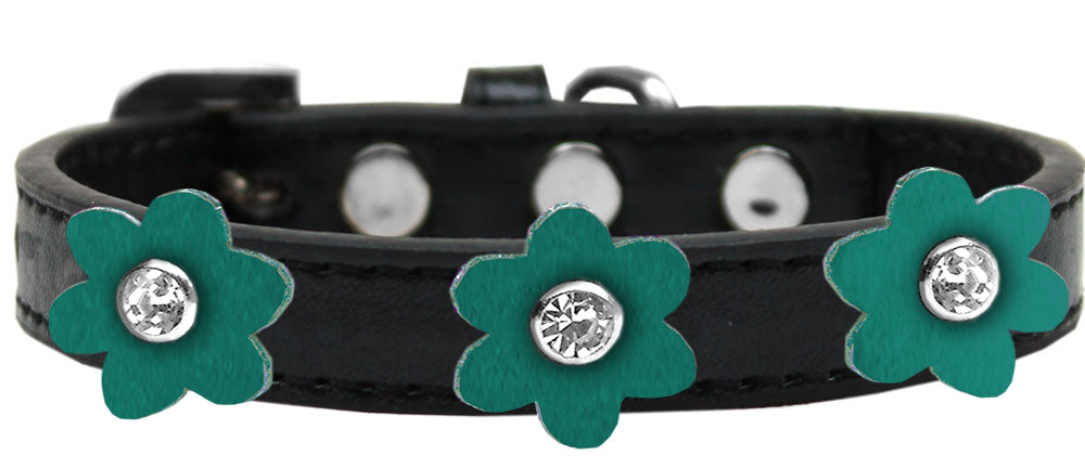 Flower Premium Collar Black With Jade flowers Size 18