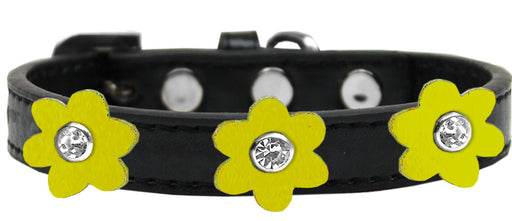Flower Premium Collar Black With Yellow flowers Size 16