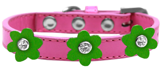 Flower Premium Collar Bright Pink With Emerald Green flowers Size 12