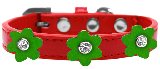 Flower Premium Collar Red With Emerald Green flowers Size 16