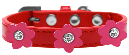 Flower Premium Collar Red With Pink flowers Size 14