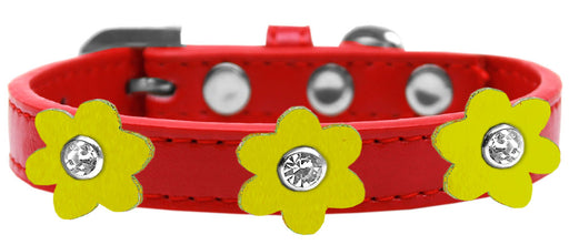 Flower Premium Collar Red With Yellow flowers Size 18