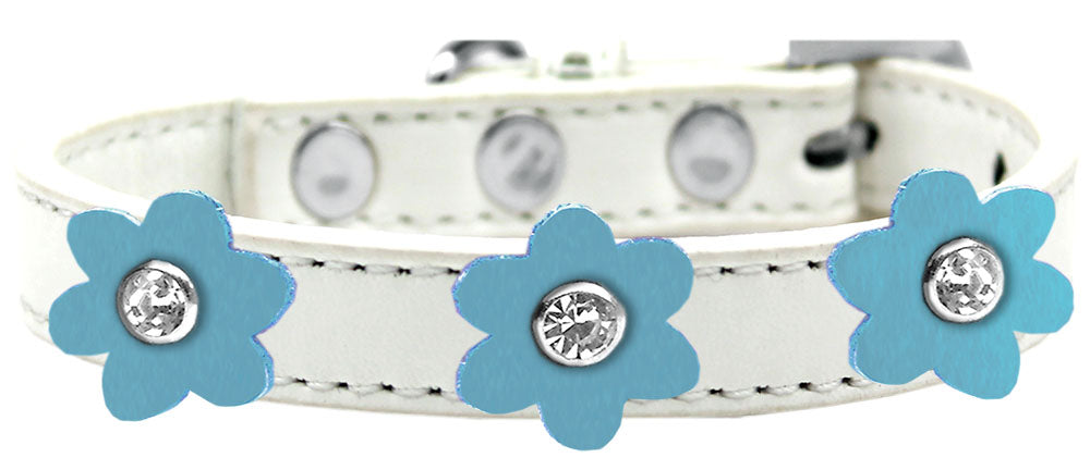 Flower Premium Collar White With Baby Blue flowers Size 20