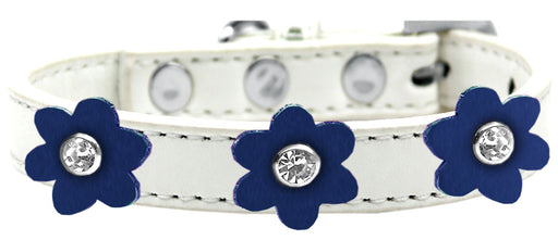 Flower Premium Collar White With Blue flowers Size 20