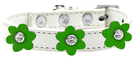 Flower Premium Collar White With Emerald Green flowers Size 18