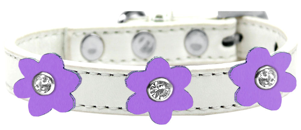 Flower Premium Collar White With Lavender flowers Size 18