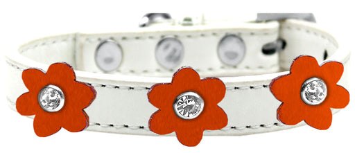 Flower Premium Collar White With Orange flowers Size 10