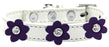 Flower Premium Collar White With Purple flowers Size 14