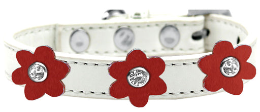 Flower Premium Collar White With Red flowers Size 14