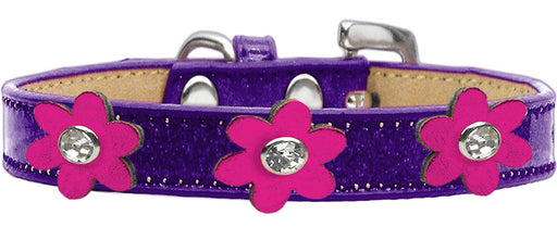 Metallic Flower Ice Cream Collar Purple With Metallic Pink flowers Size 14