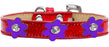 Metallic Flower Ice Cream Collar Red With Metallic Purple flowers Size 20