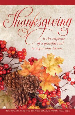 Bulletin-Thanksgiving Is The Response... (Psalm 103:2)-Legal Size (Pack Of 100) (Pkg-100)