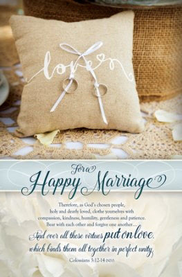 Bulletin-For A Happy Marriage (Colossians 3:12-14 NIV) (Pack Of 100) (Pkg-100)