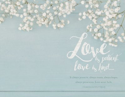 Bulletin-Love Is Patient, Love Is Kind (1 Corinthians 13:4, 7 NIV) (Pack Of 100) (Pkg-100)