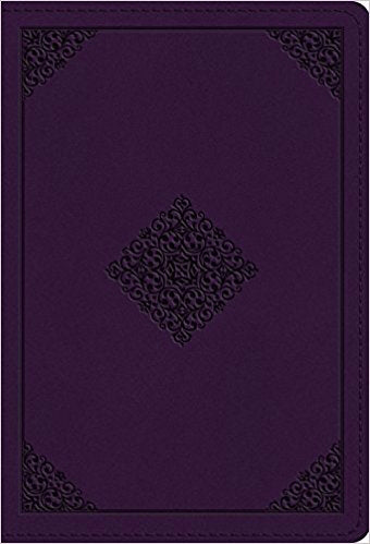 ESV Compact Bible/Large Print-Lavender Ornament Design TruTone