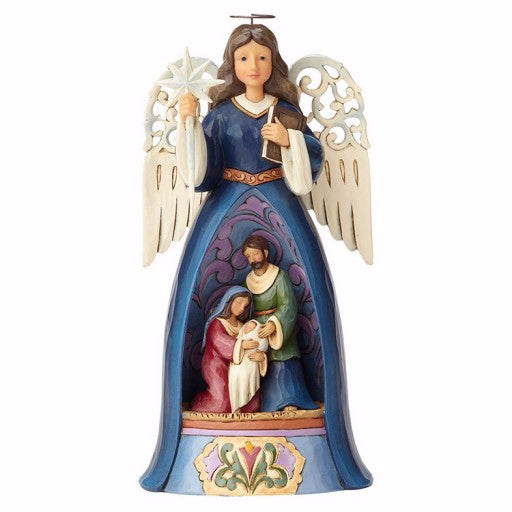Figurine-Jim Shore/Heartwood Creek-Nativity Angel w/Pierced Wings