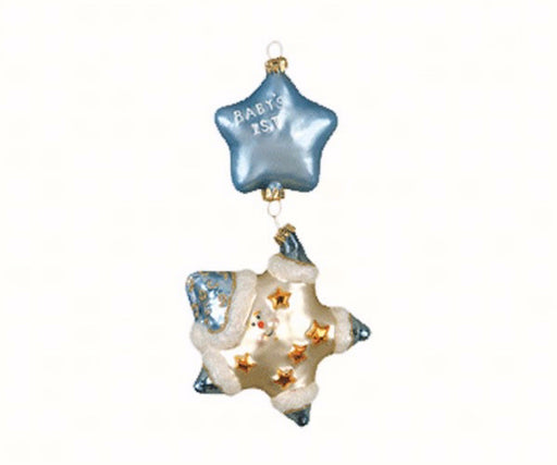 Ornament-Twinkle Baby's First Christmas-Blue (6.75")
