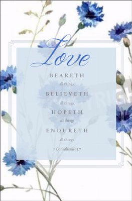 Bulletin-Wedding-Love Beareth All Things (1 Corinthians 13:7 KJV) (Pack Of 100) (Pkg-100)