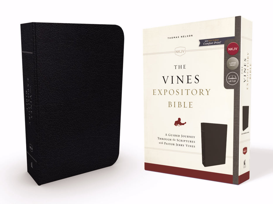NKJV The Vines Expository Bible-Black Bonded Leather