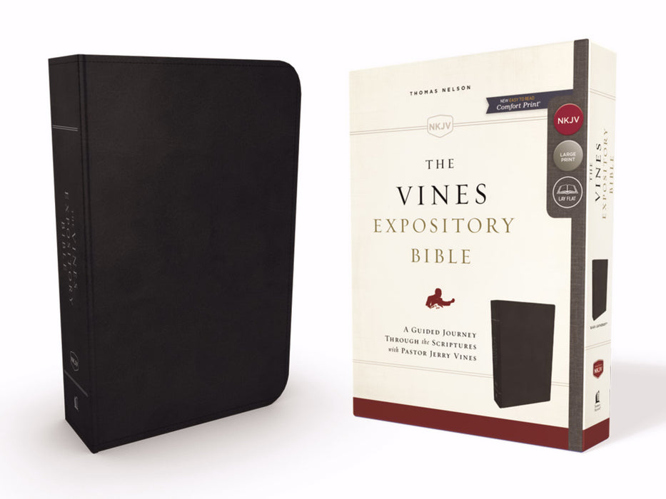 NKJV The Vines Expository Bible-Black Leathersoft