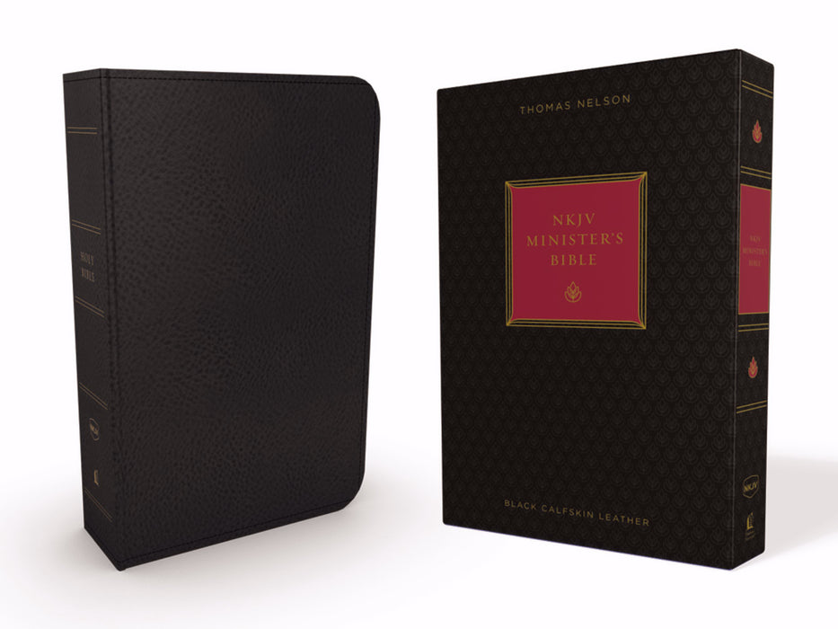 NKJV Minister's Bible (Comfort Print)-Black Genuine Leather