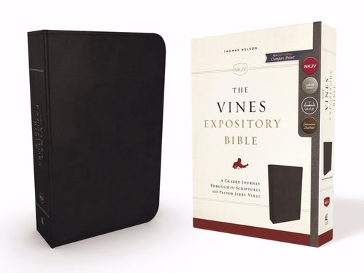 NKJV The Vines Expository Bible-Black Genuine Leather