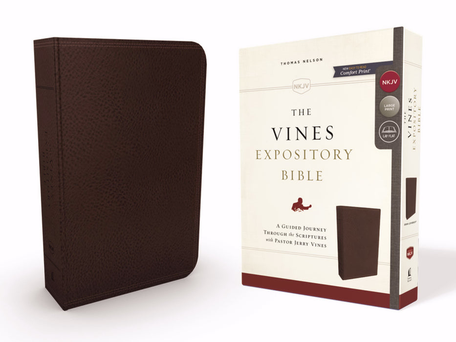 NKJV The Vines Expository Bible-Brown Leathersoft