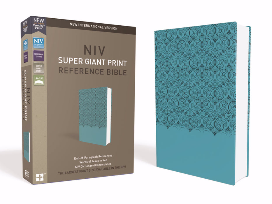 NIV Super Giant Print Reference Bible-Turquoise Leathersoft