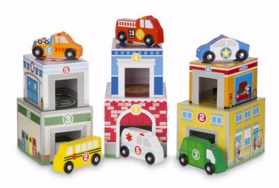 Nesting & Sorting Buildings & Vehicles (12 Pieces) (Ages 3+)