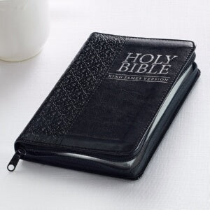 KJV Compact Bible-Black LuxLeather w/Zipper