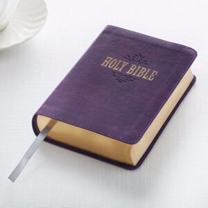 KJV Compact/Large Print Bible-Purple LuxLeather