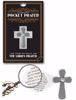 Pocket Prayer Round Cross/Our Father (Approx 1.5")
