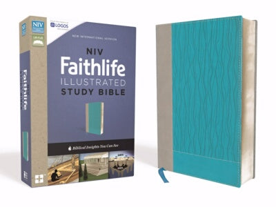 NIV Faithlife Illustrated Study Bible-Gray/Turquoi
