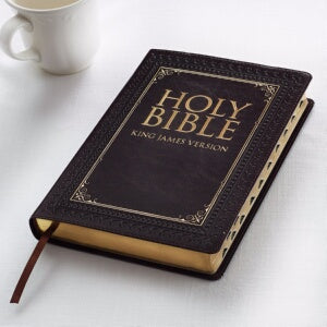 KJV Thinline Large Print Bible-Brown LuxLeather In