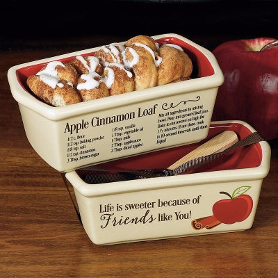Loaf Pan-Mini-Friends/Apple Cinnamon Recipe w/Wooden Spoon