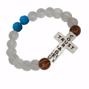 Faith & Prayer Bracelet-Trust/Courage Cross Bead (