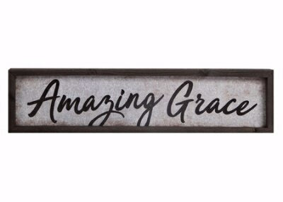 Sign-Galvanized Steel-Amazing Grace (32.5 x 7.75)